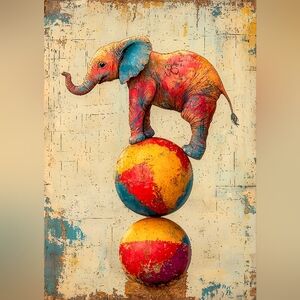 Colorful Elephant Art Print